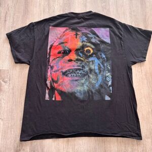 Trippie Redd Mens Black Graphic T-Shirt XL Large Red Logo Portrait Back Print